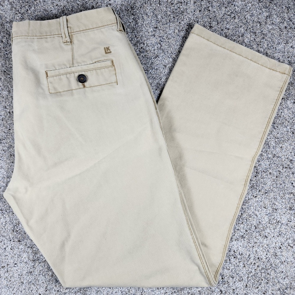 Life Khaki Haggar Pants Mens 36x34 Straight Leg Repreve Recycled Khaki Excellent